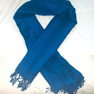 Blue Fringe Scarf